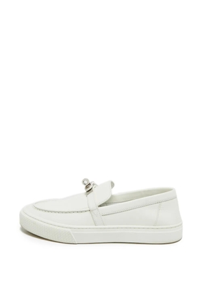 Hermès Pre-Owned Game leather slip-on sneakers - White