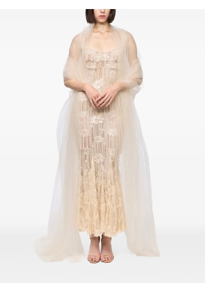 Atu Body Couture sequin-embellished lace dress - Neutrals