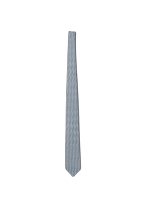 Ferragamo Gancini-print silk tie - Blue