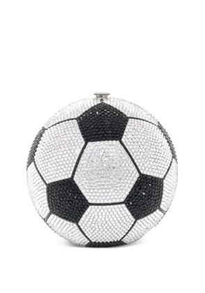 Judith Leiber crystal-embellished soccer ball clutch bag - White