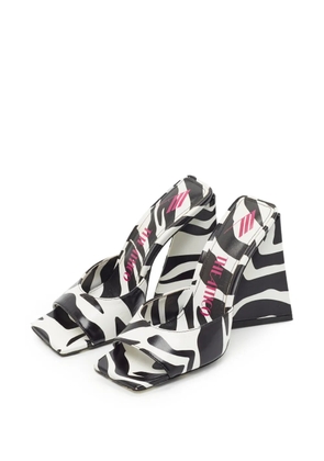 The Attico Devon zebra-print sandals - White