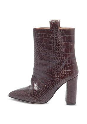 Paris Texas croc-embossed ankle boots - Brown