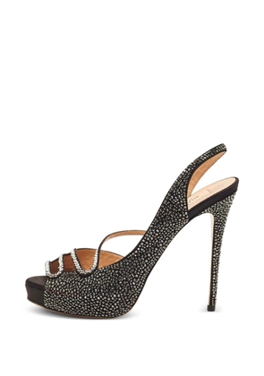 Valentino Garavani Pre-Owned crystal-embellished platform sandals - Black