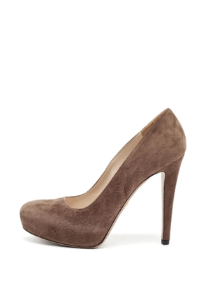 Prada Pre-Owned platform suede pumps - Brown