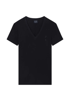 Armani Exchange stud-embellished V-neck T-shirt - Black