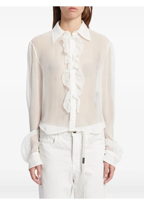 Ann Demeulemeester Erma ruffled silk-voile blouse - White