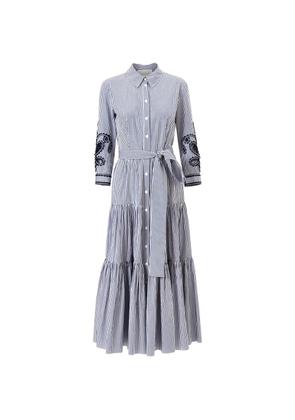 Carolina Herrera striped-pattern midi dress - Blue