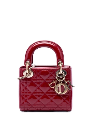 Christian Dior Pre-Owned 2016 Mini Patent Cannage Lady Dior satchel - Red