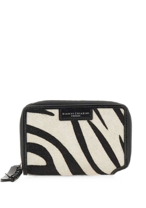 GIANNI CHIARINI Horsy zebra-print leather wallet - Neutrals