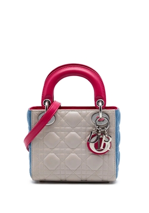 Christian Dior Pre-Owned 2014 Mini Tricolor Lambskin Cannage Lady Dior satchel - Pink