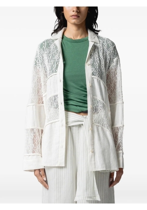 Muller Of Yoshiokubo Spiderweb panelled shirt - White