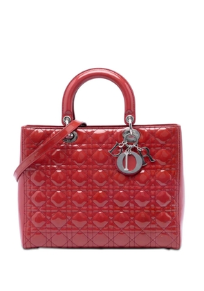 Christian Dior Pre-Owned 2011 Large Patent Cannage Lady Dior satchel - Red