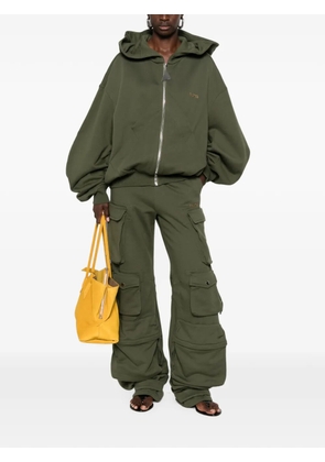 The Attico logo-embroidered zip-up hoodie - Green