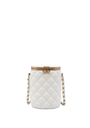 CHANEL Pre-Owned 2021-2026 Small Quilted Lambskin Crown Box Bag crossbody bag - White