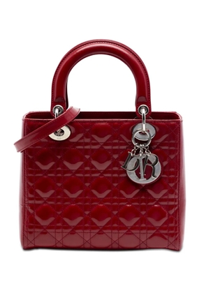 Christian Dior Pre-Owned 2012 Medium Patent Cannage Lady Dior satchel - Red