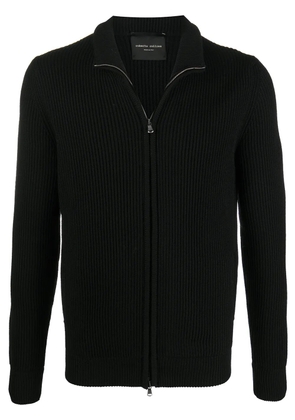 Roberto Collina ribbed knit zipped jumper - Black
