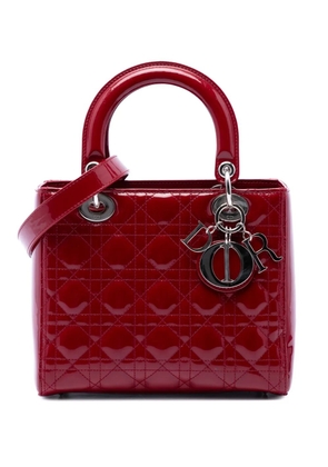 Christian Dior Pre-Owned 2017 Medium Patent Cannage Lady Dior satchel - Red