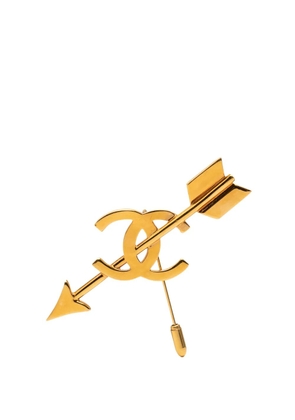 CHANEL Pre-Owned 1993 CC Gold Plated Arrow Pin Brooch costume brooch