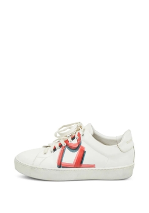 Burberry Pre-Owned Graffiti lace-up sneakers - White