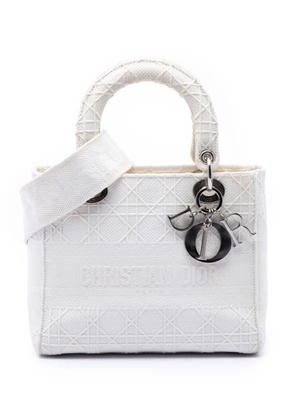 Christian Dior Pre-Owned 2020 Medium Canvas Cannage Lady D Lite satchel - White