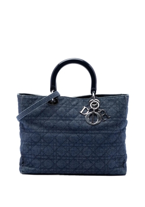Christian Dior Pre-Owned 1999 Large Denim Cannage Lady Dior satchel - Blue