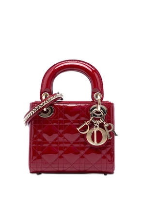 Christian Dior Pre-Owned 2019 Mini Patent Cannage Lady Dior satchel - Red