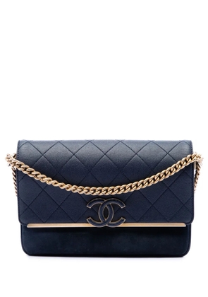 CHANEL Pre-Owned 2018-2019 CC Stitched Caviar and Suede Lady Coco Flap shoulder bag - Blue