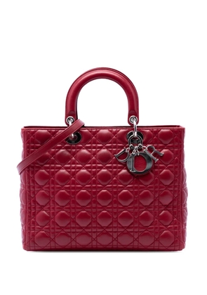 Christian Dior Pre-Owned 2010 Large Lambskin Cannage Lady Dior satchel - Red