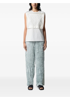 Muller Of Yoshiokubo ruffled panelled pallazo pants - Blue