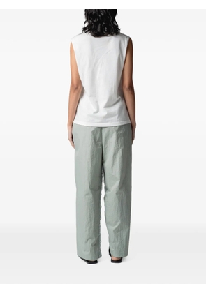 Muller Of Yoshiokubo ruffled panelled pallazo pants - Blue