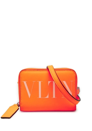 Valentino Garavani Pre-Owned 2000-2026 Calfskin VLTN Wallet with Neck Strap crossbody bag - Orange