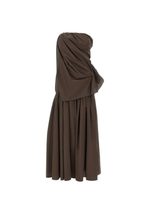 The Garment Bazaar Drape strapless midi dress - Brown