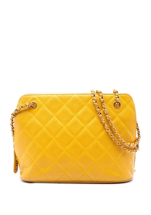 CHANEL Pre-Owned 1996-1997 Quilted Caviar Chain shoulder bag - Yellow