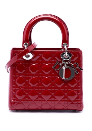 Christian Dior Pre-Owned 2011 Medium Patent Cannage Lady Dior satchel - Red