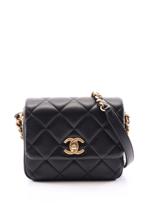 CHANEL Pre-Owned 2021-2026 Mini Quilted Lambskin Side Note Flap crossbody bag - Black