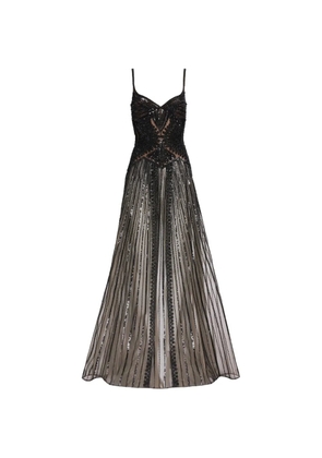 Elie Saab bead-embroidered sequin-embellished dress - Black
