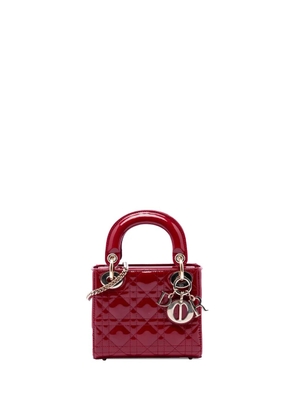 Christian Dior Pre-Owned 2019 Mini Patent Cannage Lady Dior satchel - Red