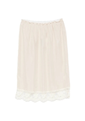The Garment lace-trim elasticated-waistband midi skirt - Neutrals