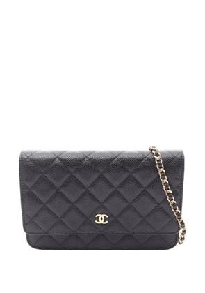 CHANEL Pre-Owned 2019 CC Quilted Caviar Wallet on Chain crossbody bag - Black