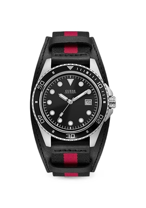 GUESS USA classic bund-strap 44mm watch - Black