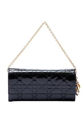Christian Dior Pre-Owned 2012 Patent Cannage Lady Dior Wallet On Chain handbag - Black