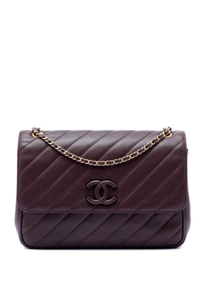 CHANEL Pre-Owned 2015-2016 Diagonal Quilted Lambskin CC Signature Flap crossbody bag - Red