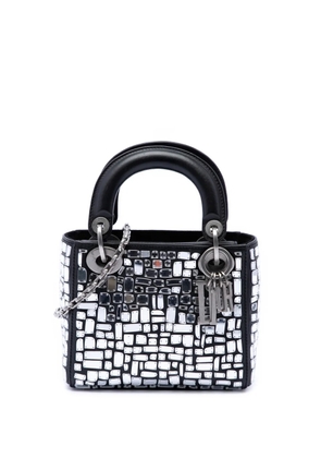 Christian Dior Pre-Owned 2018 Mini Smooth Calfskin Embroidered Mosaic of Mirrors Lady Dior satchel - Black