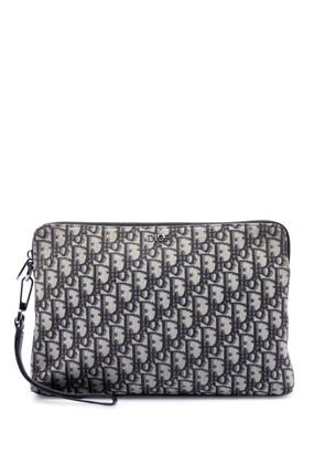 Christian Dior Pre-Owned 2020 Oblique Canvas A4 Zipped Pouch clutch bag - Black