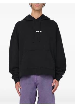 Bonsai box logo cotton hoodie - Black