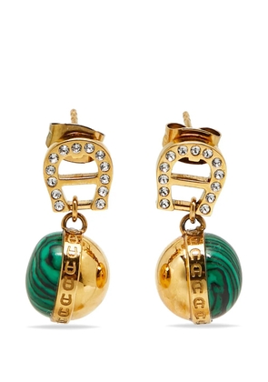 Aigner Kids crystal-embellished logo earrings - Gold