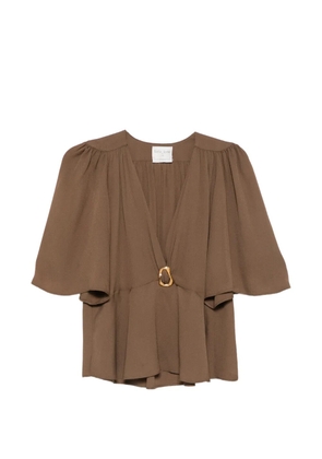 Forte Forte hammered-ring draped top - Brown