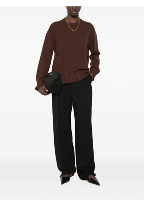 Fabiana Filippi monili-chain ribbed-trim sweater - Brown