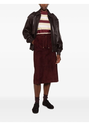 'S Max Mara drawstring suede midi skirt - Red