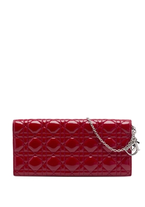 Christian Dior Pre-Owned 2016 Patent Cannage Lady Dior Clutch with Chain crossbody bag - Red